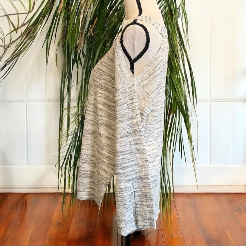 Michael Stars Black Marbled One-Shoulder Tunic Sweater - Size L - Linen Blend - Image 5