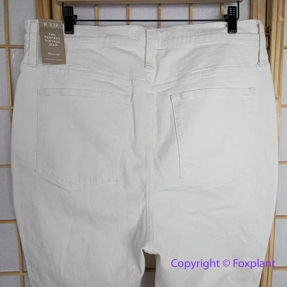 NEW Madewell The Petite Perfect Vintage Jean in Tile‎ White, 33P - Image 11