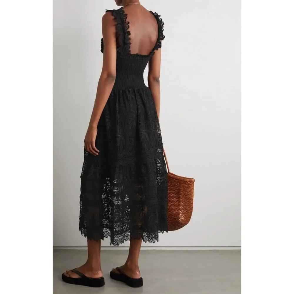 Waimari La Mimosa Dress in Guipure Lace Sz. XS Black - Image 2