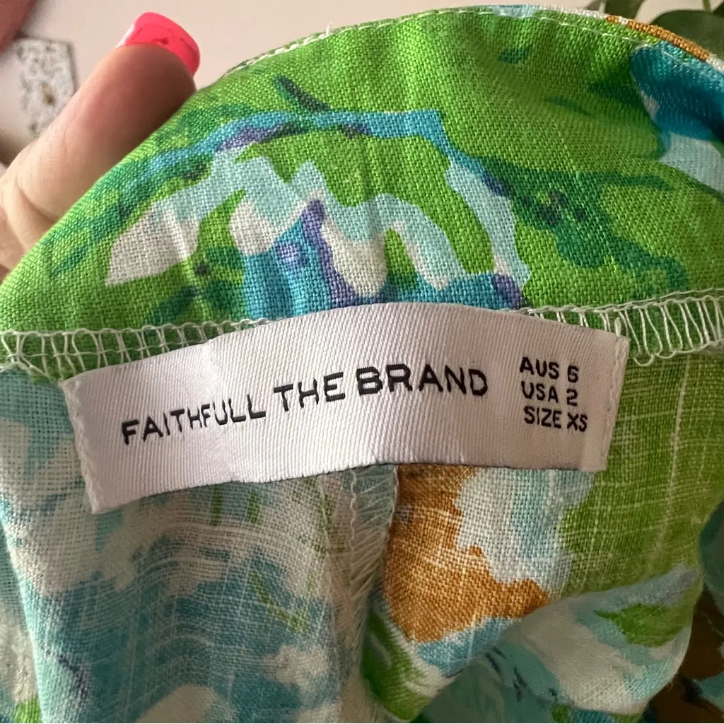 FAITHFULL THE BRAND Priscilla Floral Linen‎ Shorts Womens SIZE 2 Daisy retro - Image 7