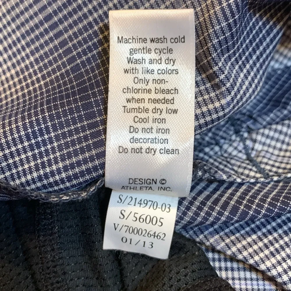 Athleta Tulum stretch nylon skirt skort navy gray plaid 8 - Image 14