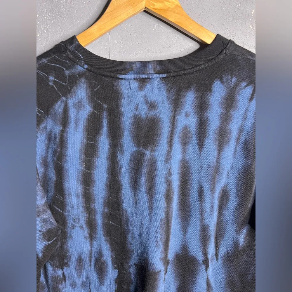 Sundry For Evereve Tie Dye Zip Tunic Pullover Sweatshirt Blue/Black Sz 1 Small - Image 5