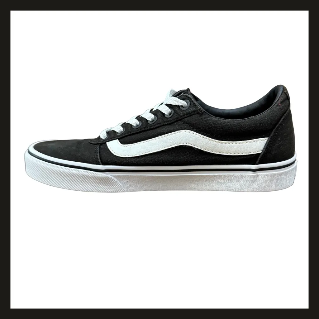 Vans Old Skool Black White Low Top Canvas Skate Shoes Women’s 9.5 Style 500714 - Image 2