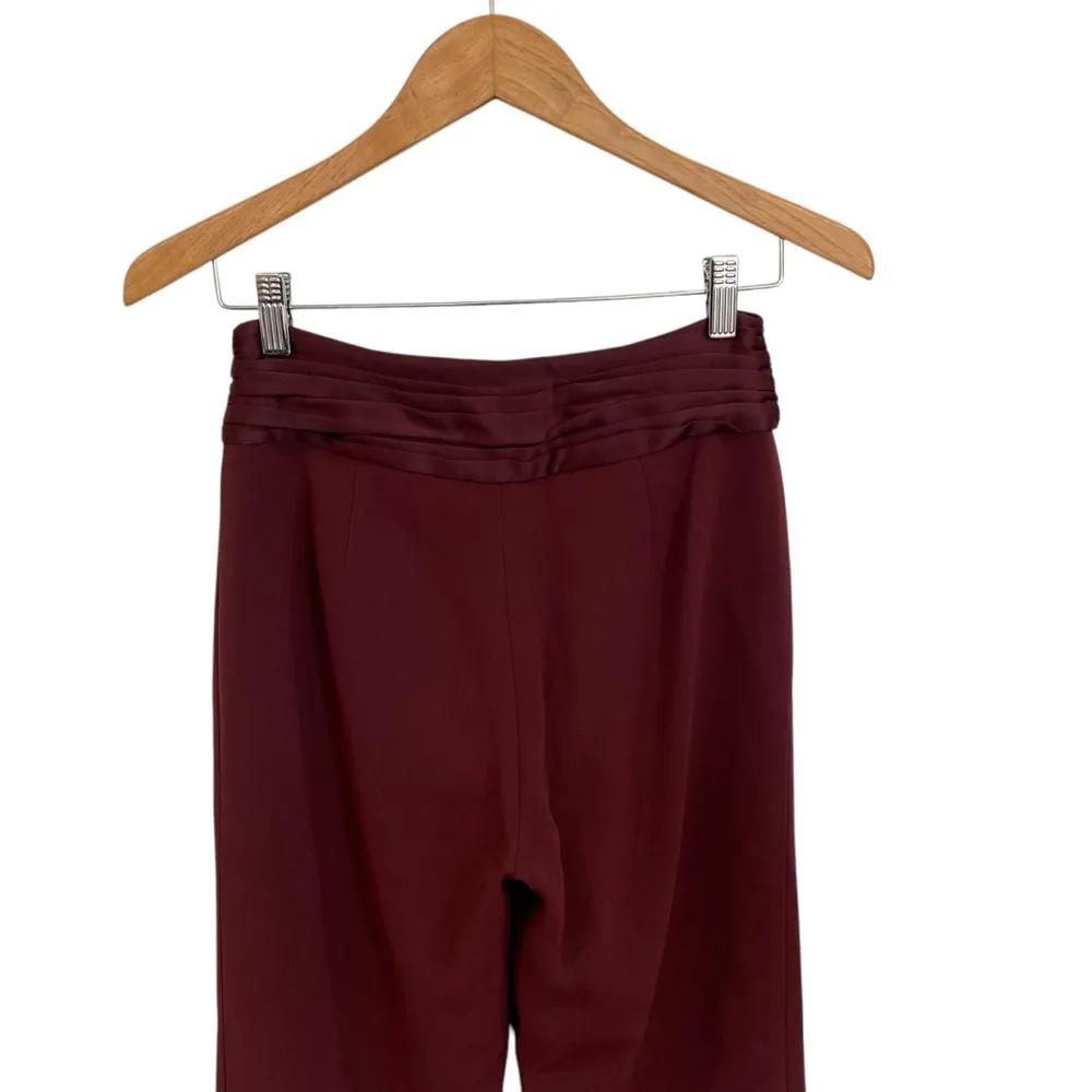 Jonathan Simkhai Satin Split Leg Pants In Sienna Burgundy Size 2 - Image 8