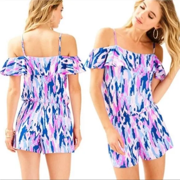 Lilly Pulitzer Klea Off the Shoulder Romper - Image 2