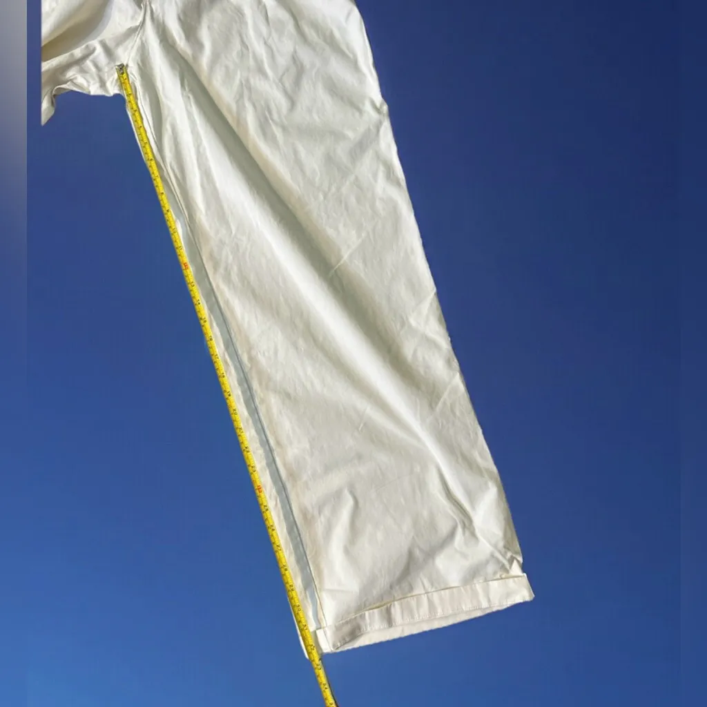 Gap Womens‎ sz 16 Tall High Rise Pleated Wide Leg Khakis Chinos Off White Pants - Image 6