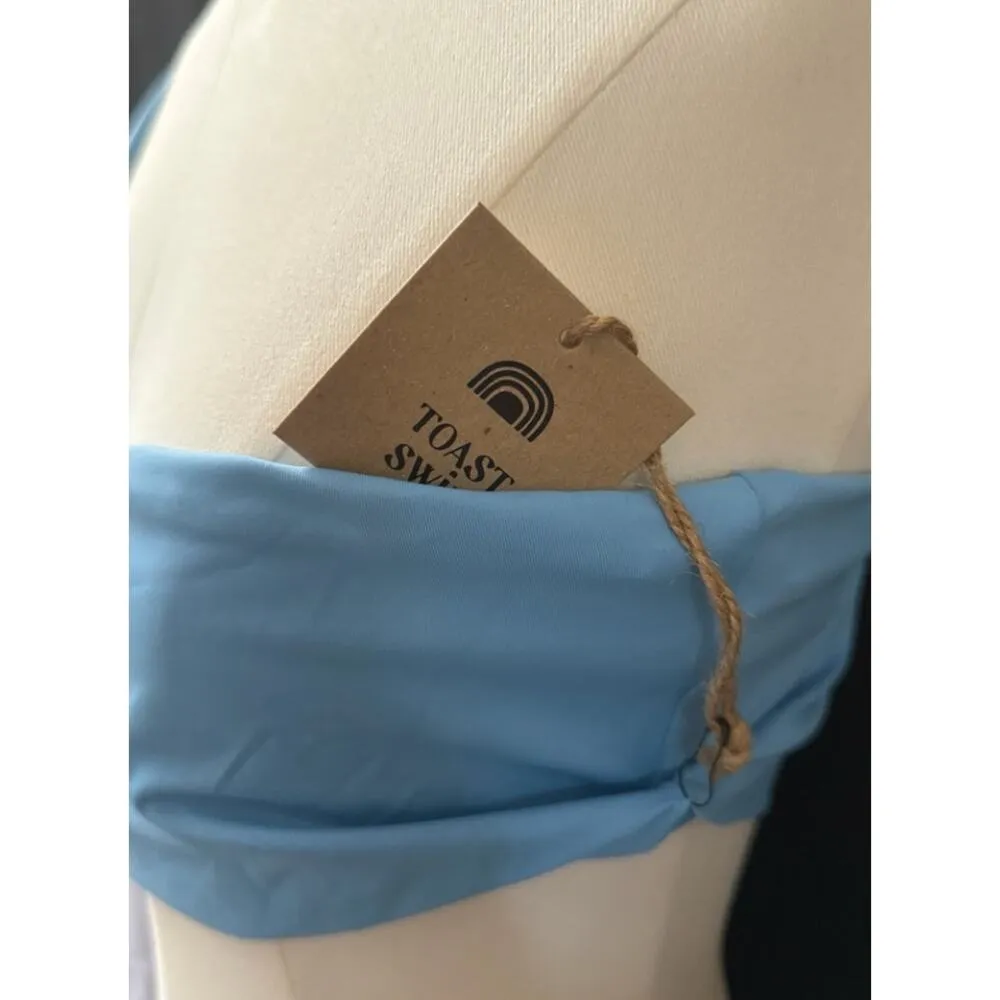 FP Toast Swim One Shoulder Crop Bikini Top Sky Blue Sz Sm - Image 2