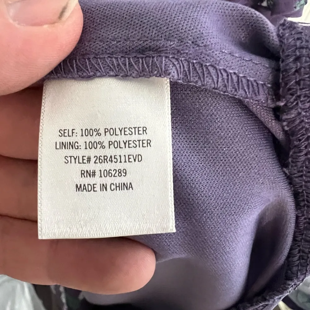 Miami Purple Lined floral mini dress size XL - Image 6