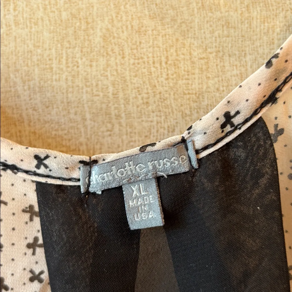 Charlotte Russe Black highlights Star Tank Top xl - Image 3