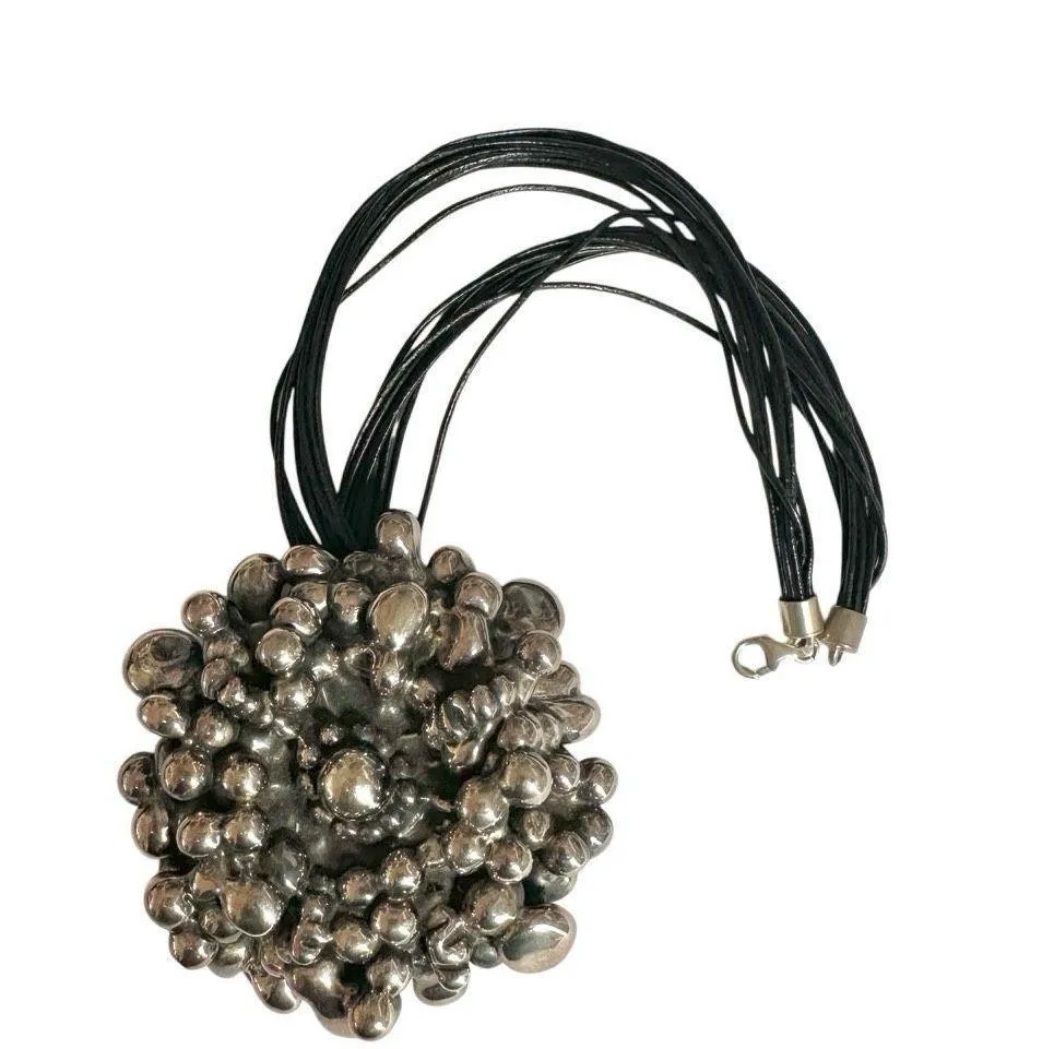 Israeli Sterling silver Electroform Bubble Pendant Necklace - Image 9