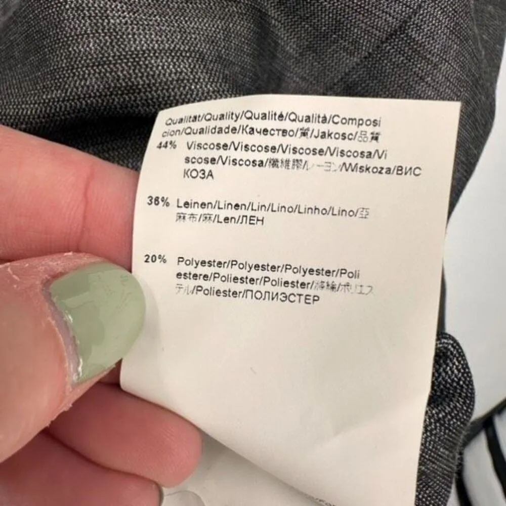 Hugo Boss Womens Linen Blend Cap Sleeve Pleated Sheath Dress Heather Gray Size 6 - Image 8