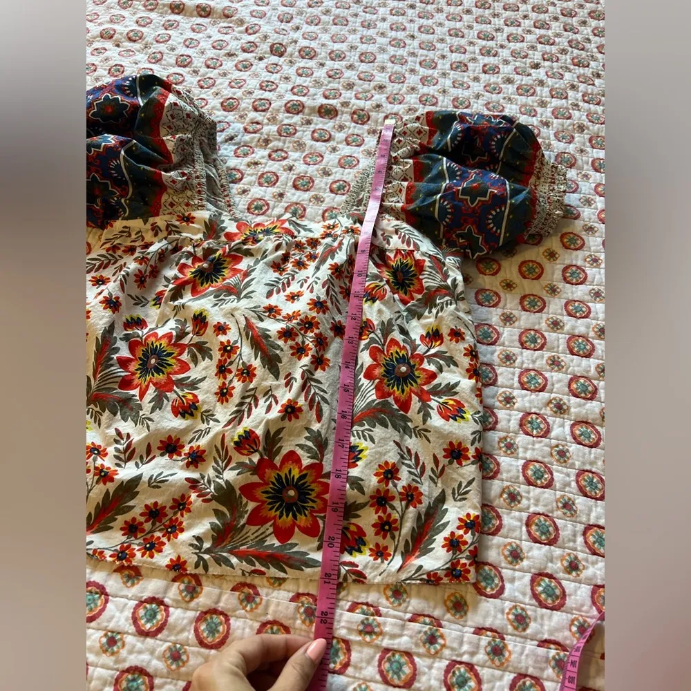 EUC Joie Cleona Floral Poof Sleeve Baby Doll Top Size Small Retails $168 - Image 9