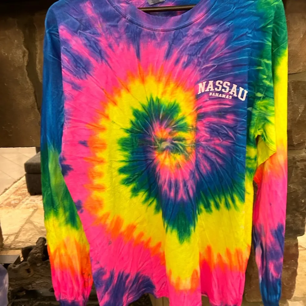 Tie dye Vintage, NASSAU BAHAMAS COOL long sleeve t shirt - Image 8