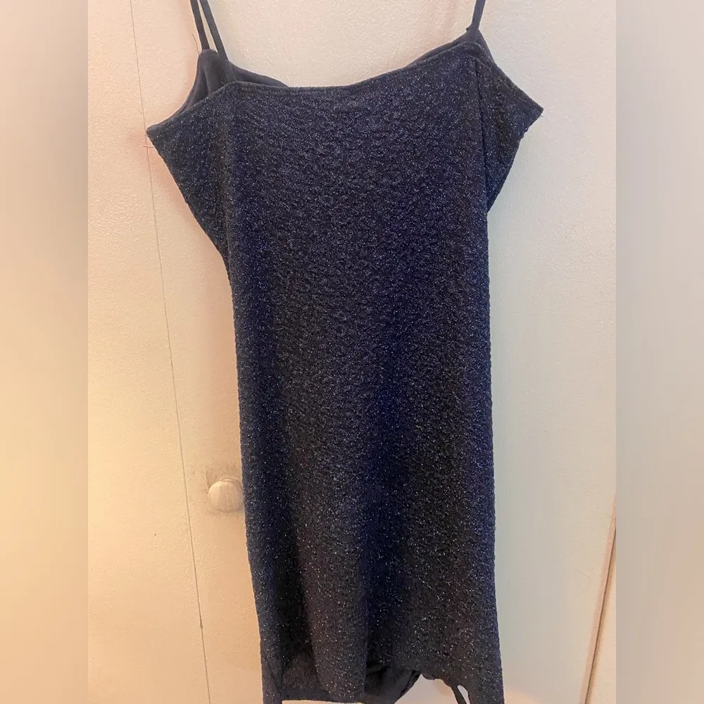 Navy Glitter Knit Mini Dress Size L - Image 3