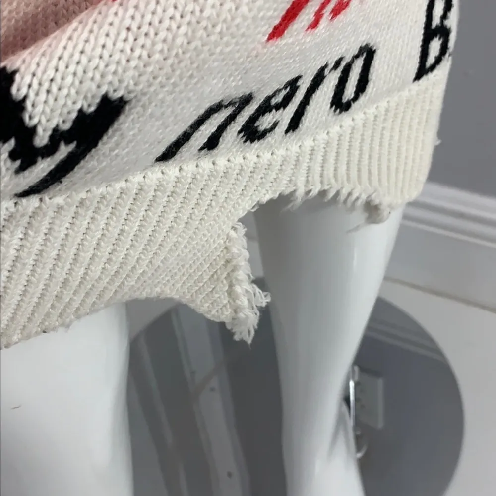 NWT! MSGM Sweater Knit Pencil Skirt with Color words distressed bottom - Image 3