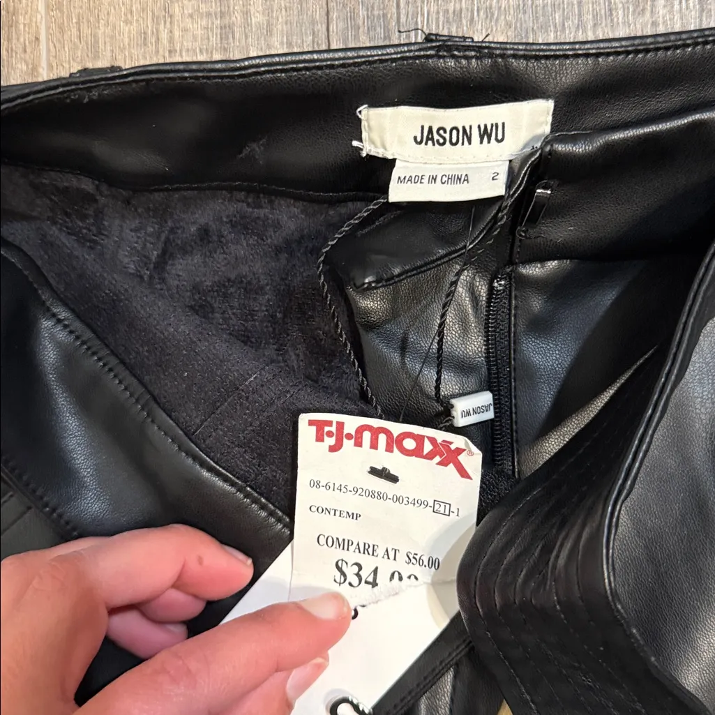 Jason Wu Black Faux Leather Pants - Image 3