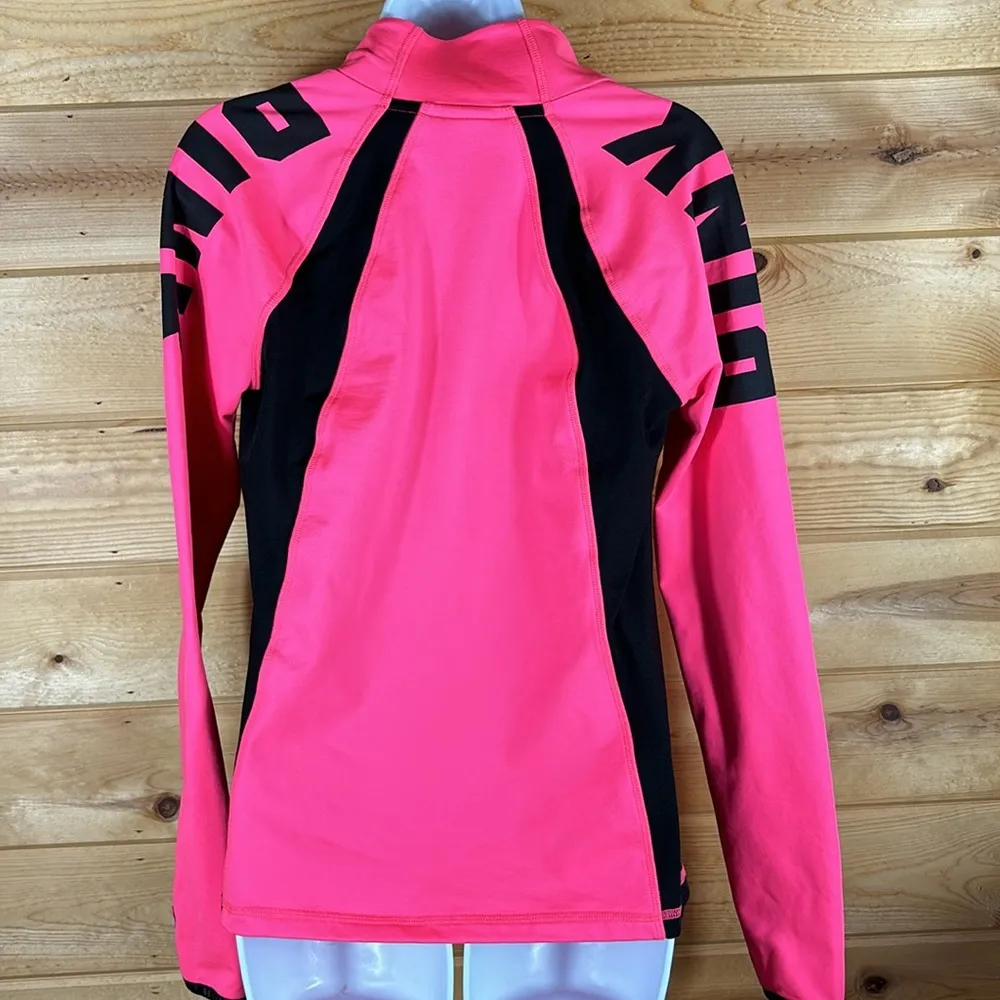 PINK Victoria's Secret Ultimate Activewear Pink & Black Quarter Zip Long Sleeve - Image 6