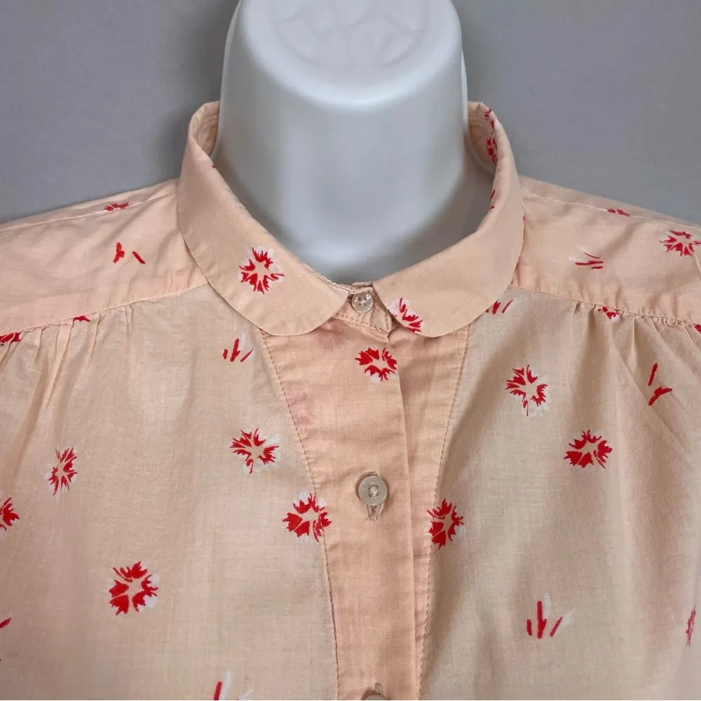 Levi's Button-Up Shirt Women Lightweight Size Small Light Peach Pink Long Sleeve - Image 2