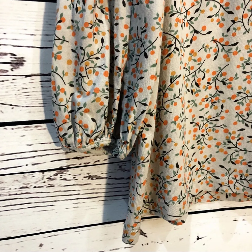 Anthropologie Little Yellow Button Floral Tunic Peasant Prairie Cottagecore - Image 6