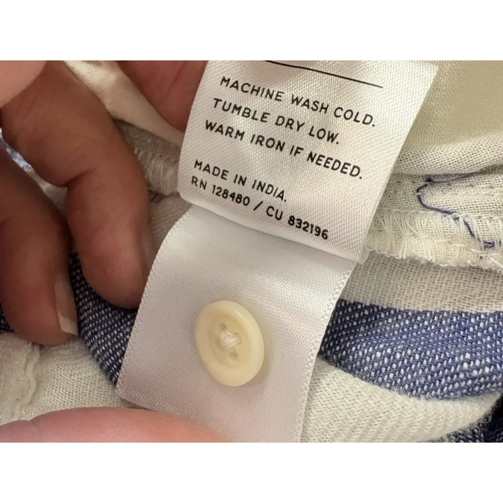 *New PACT Shorts Womens XL Blue White Striped Organic Cotton Granola Indie Boho - Image 10