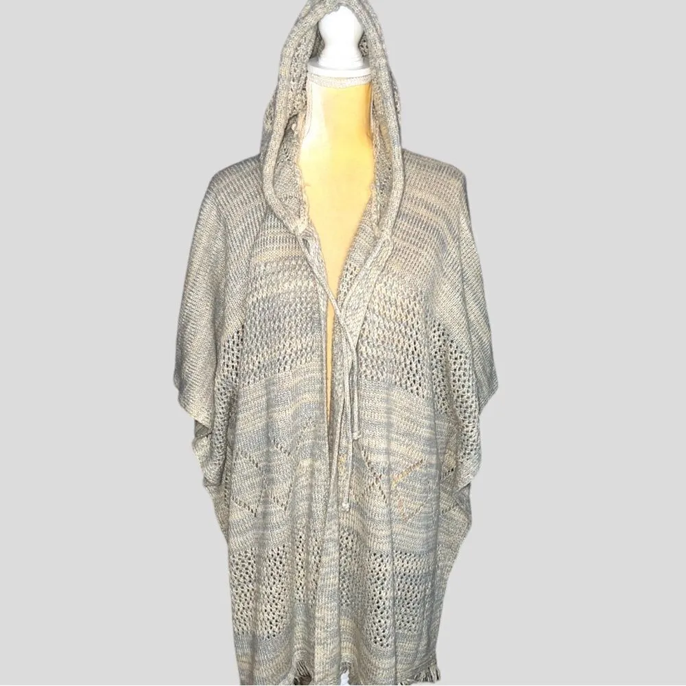 Heather Ed poncho hoodie! Super cute style! Tan Size undefined - Image 4