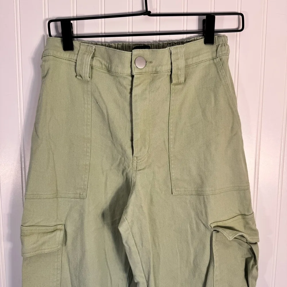 Cotton Candy LA Light Green Twill Cargo Pants 100% Cotton Size Medium - Image 3