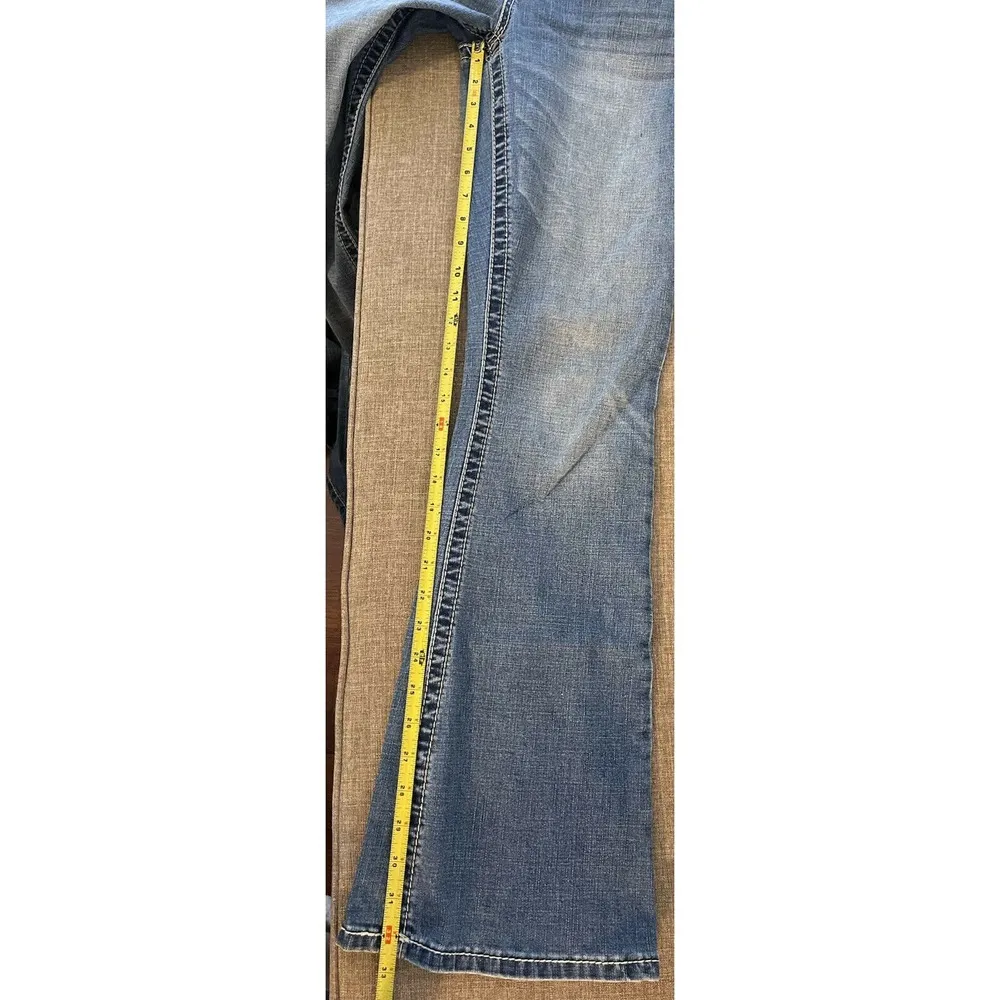 Seven 7 Bootcut Jeans Womens Size 10 Light Blue Denim Sequin Pockets Low Rise - Image 6