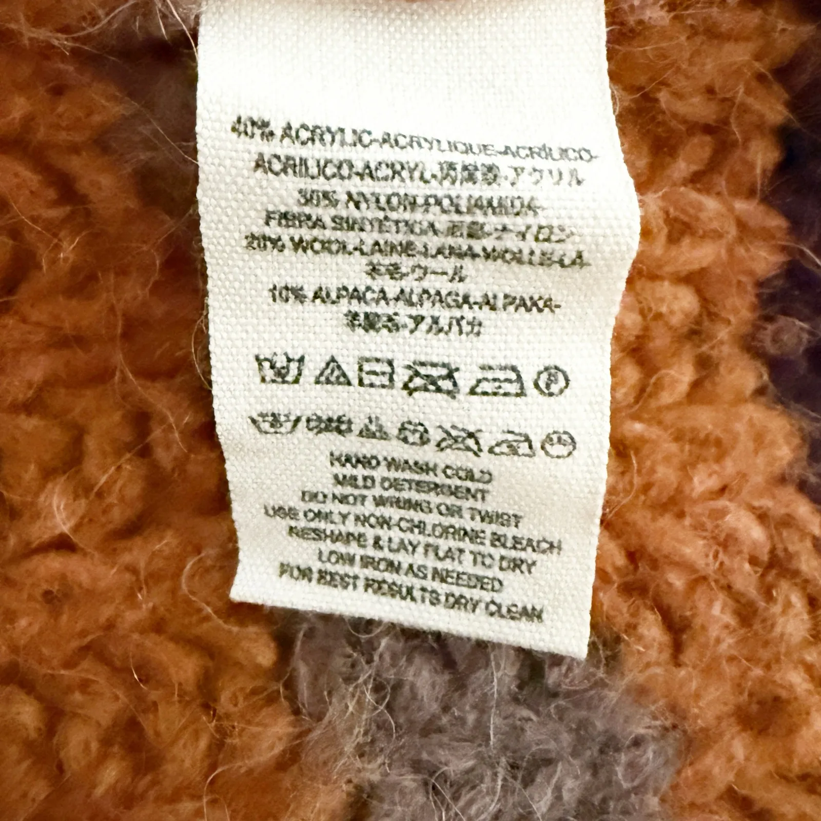 FREE PEOPLE | Wool Alpaca sweater Oversized Boho Top Stripe Pockets | Medium - Image 6