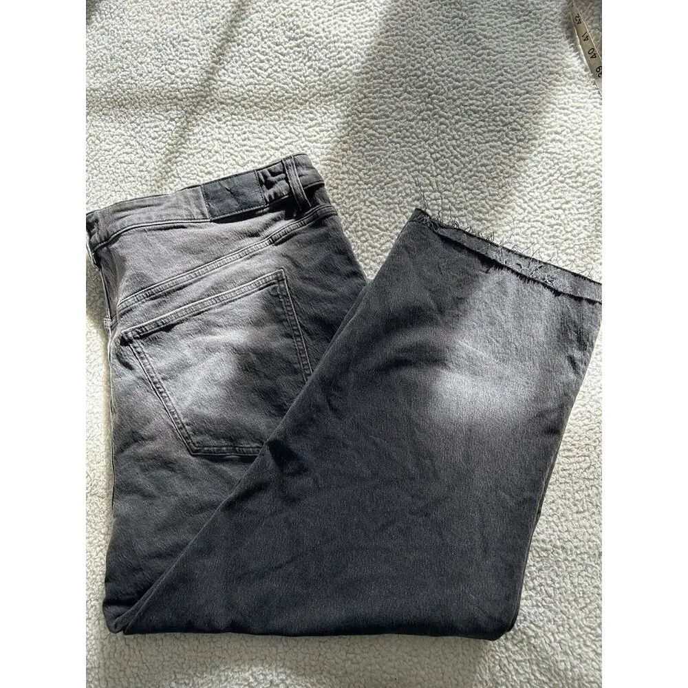 Madewell '90s Straight Leg Crop Raw Hem Jeans Black Size 22W - Image 7