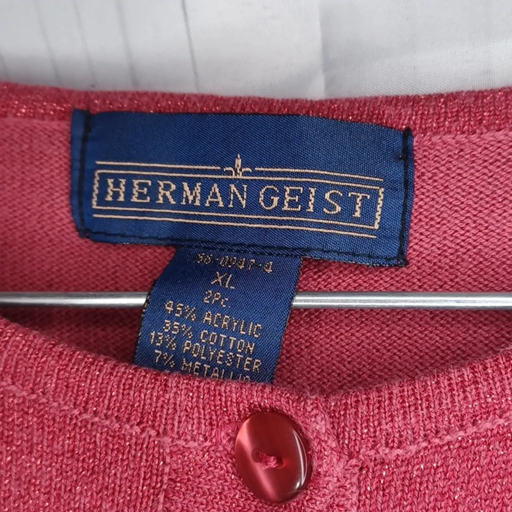 Herman Geist  Vintage button front  sweater with sparkles - Image 2