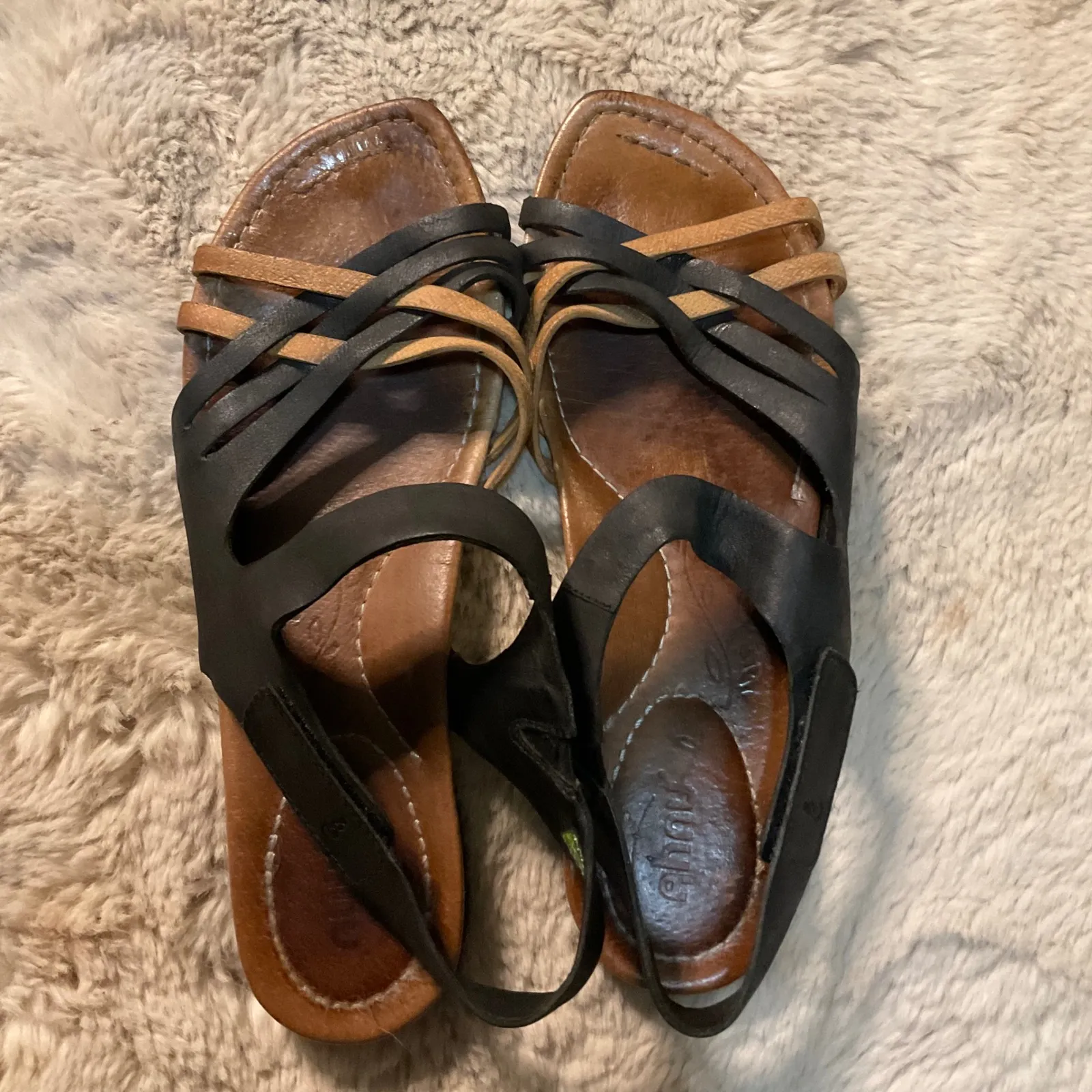 Ahnu‎ Sandal Womens Size 10 Leather Strappy Brown Black - Image 8