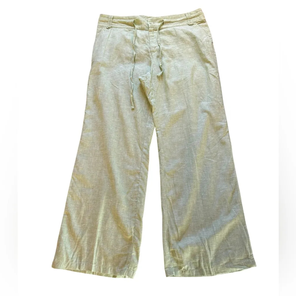 Christopher and Banks Light Green Linen Blend Pants Straight Leg Womens 16 NEW - Image 2