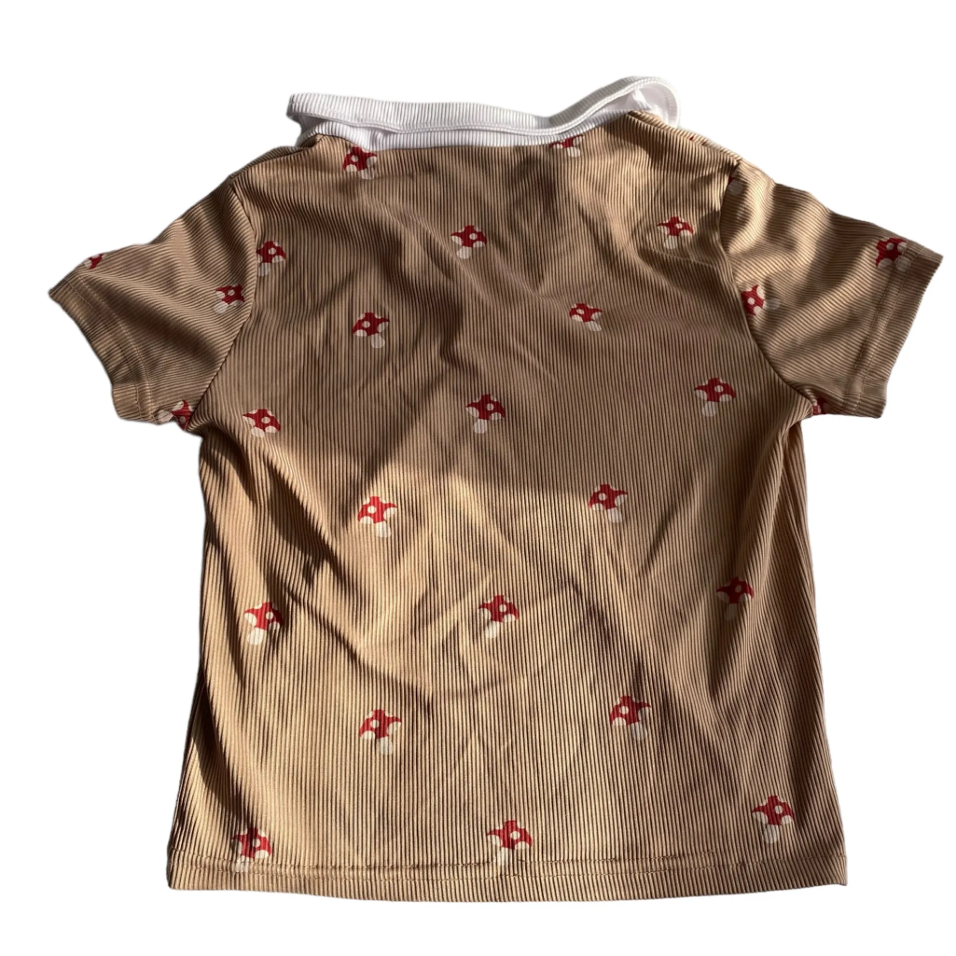 Beige Mushroom Crop Top - Image 2