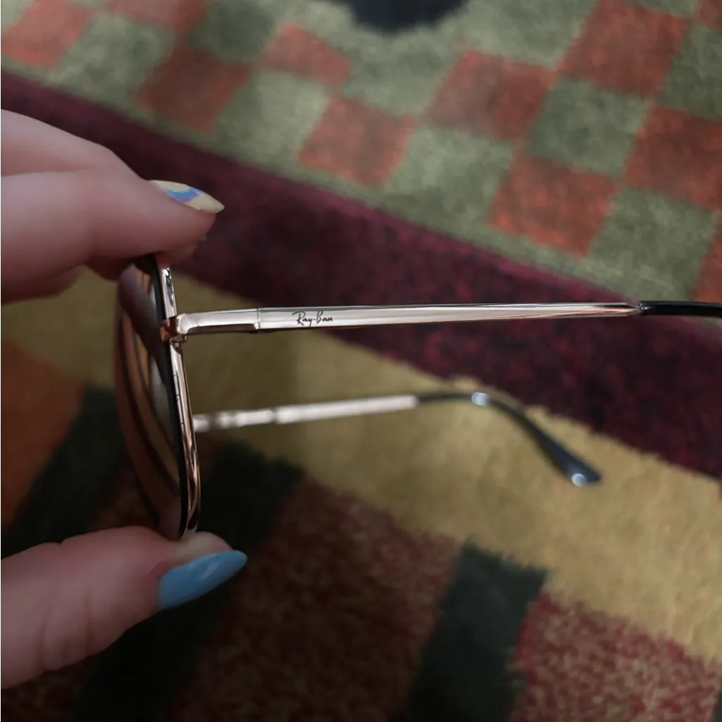 Ray-Ban Sunglasses with Gold and Orange Lenses - Image 3