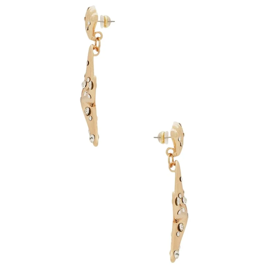 8 Other Reasons Starfish Earrings in Gold One Size New Womens Seashell Dangle - Image 2