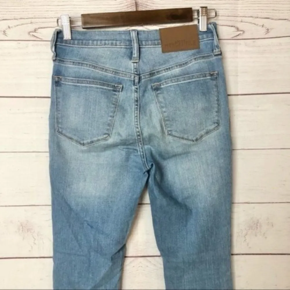 J. Crew Mercantile High Rise Raw Hem Light Wash Skinny Jeans 25 - Image 6