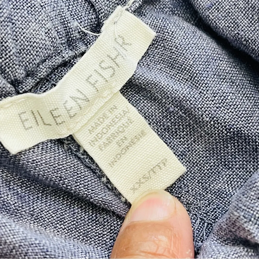 Eileen Fisher Womens Delave Wide Leg Linen Pant light blue - Image 3