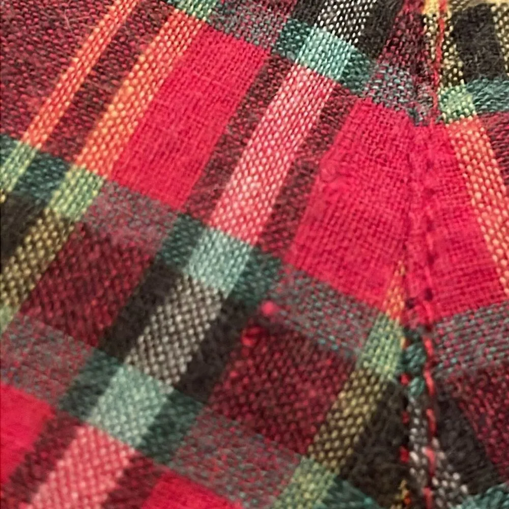 Izod Lacoste Vintage Red Tartan Plaid Shorts Womens Size 6 Preppy High Rise - Image 11