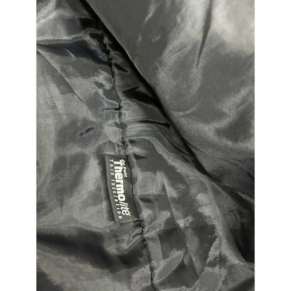 Vintage Leather Limited Thermolite Black Tie‎  Trench Coat Women's Size M - Image 7