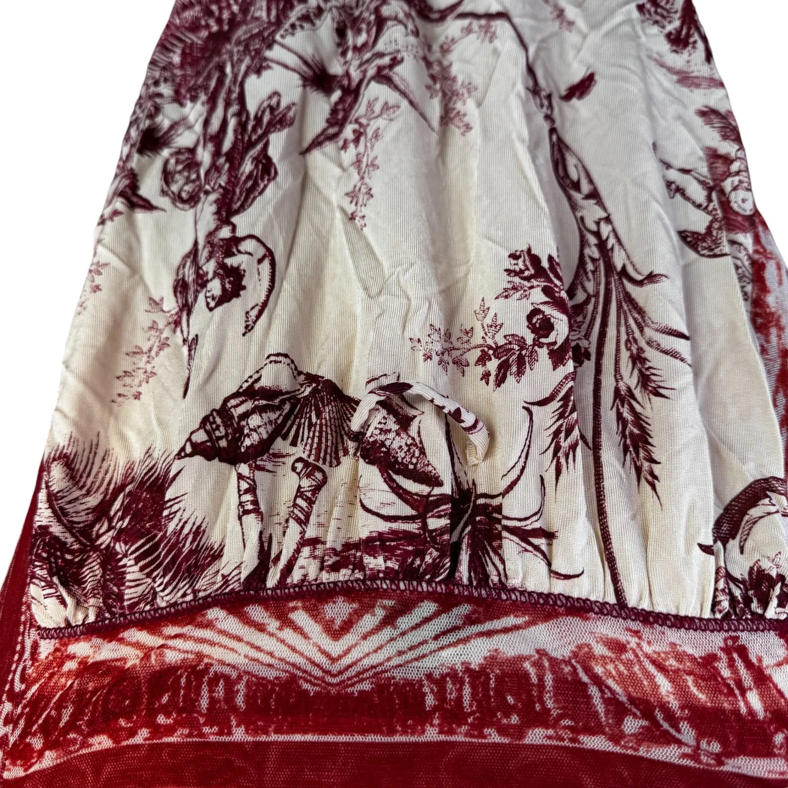 Jean Paul Gaultier Soleil Mixed Media Mesh‎ Panel Lace Detail Dress Size XL - Image 9