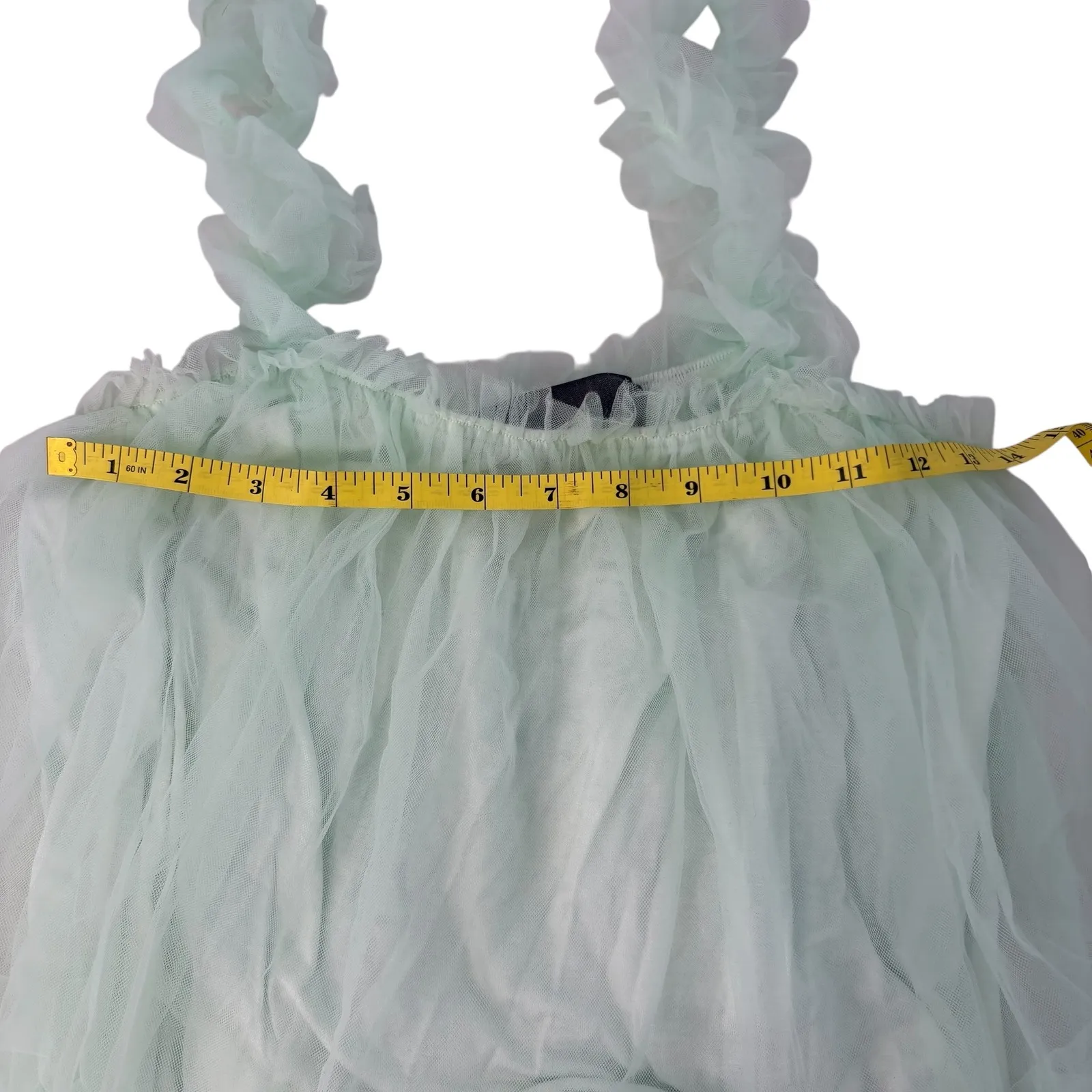 Anthropologie Sunday in Brooklyn Mint Green Tulle Ruffle Tank‎ Top.  XS - Image 5