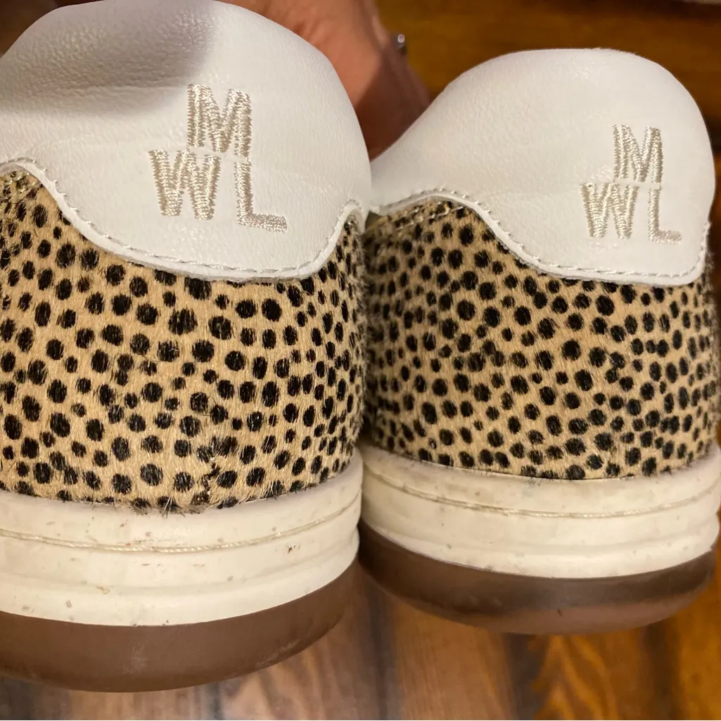 Madewell Court Sneakers in Spotted Calf Hair Sand Beige Multi Size 9 M - Image 8