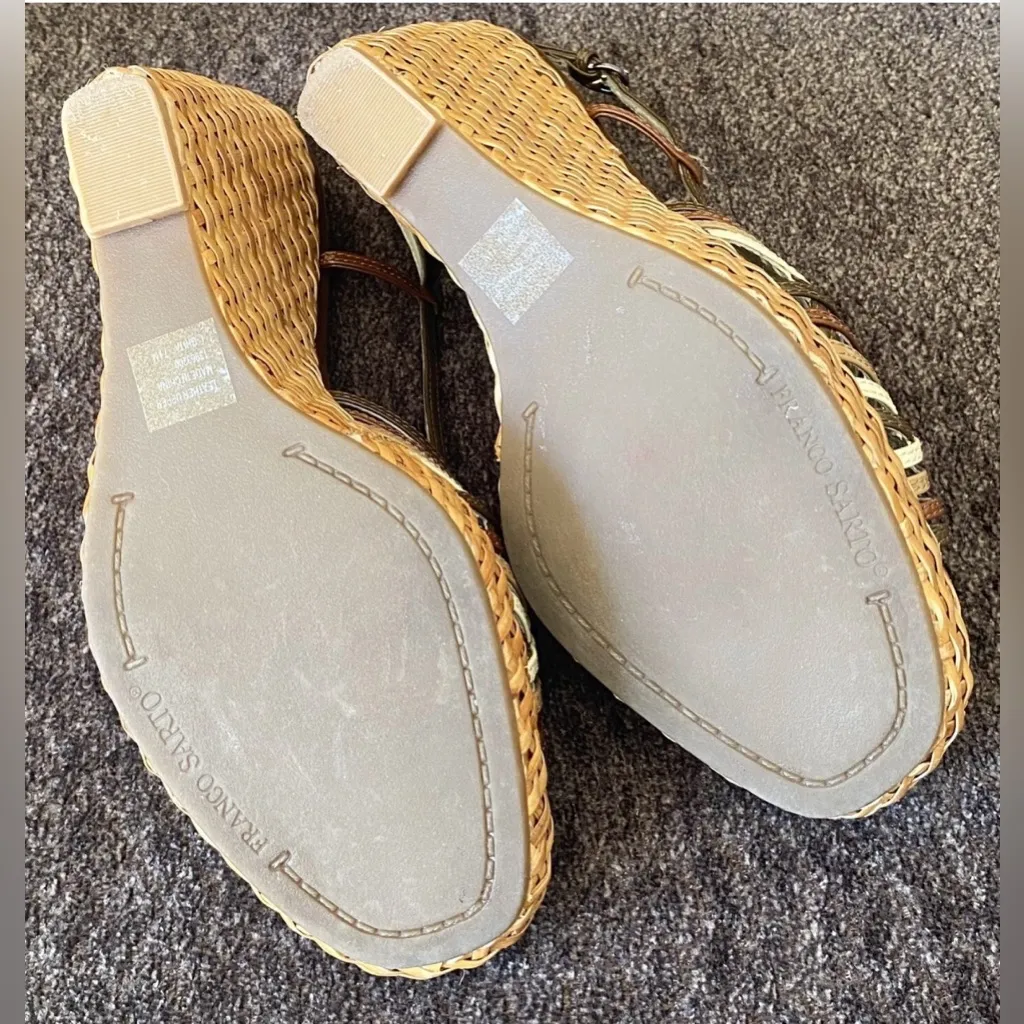 Franco Sarto Women Wedge Heel Sandal Leather Upper  Ghita 7.5M Slingback - Image 13