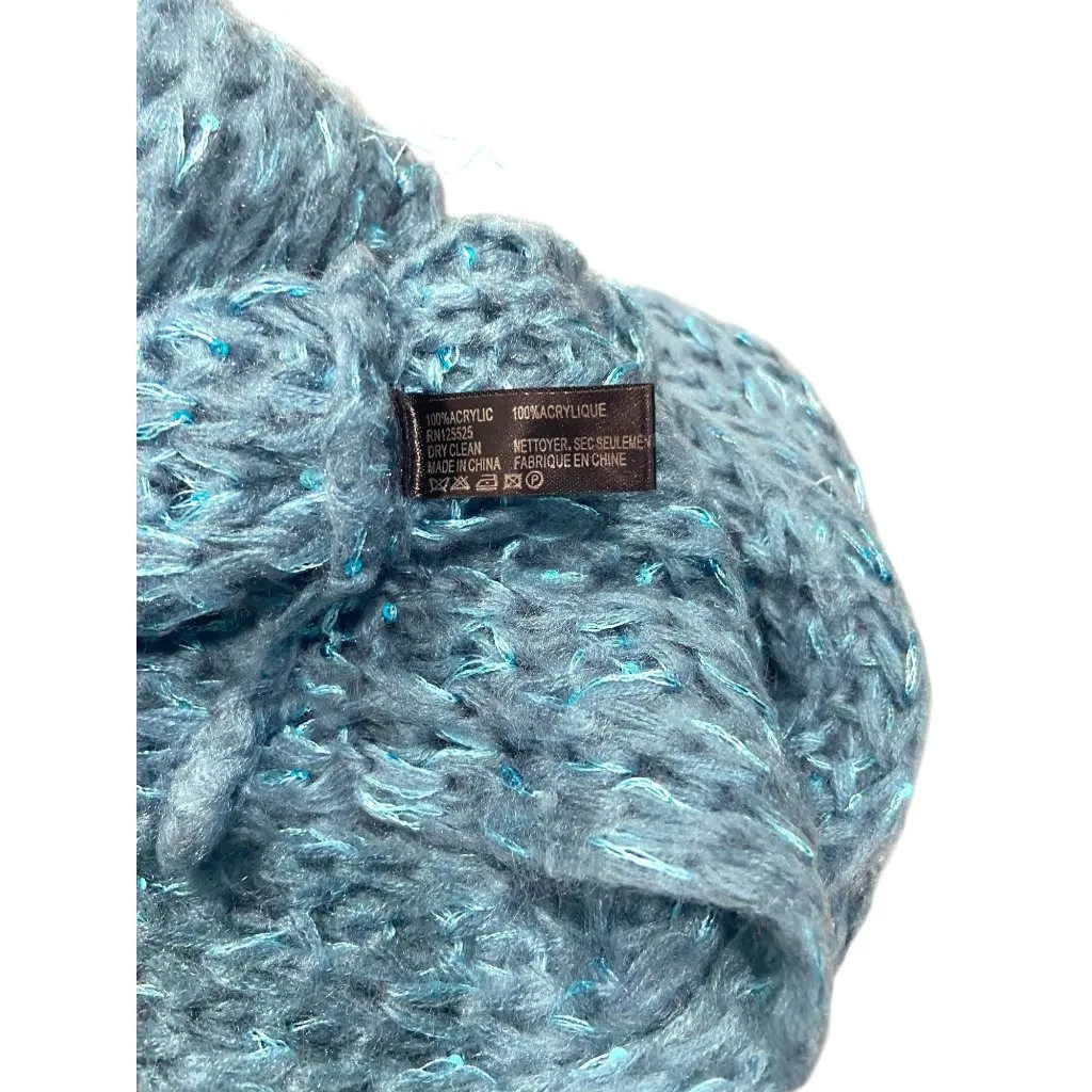 Y2K Infinity Scarf Teal Blue One Size - Image 3