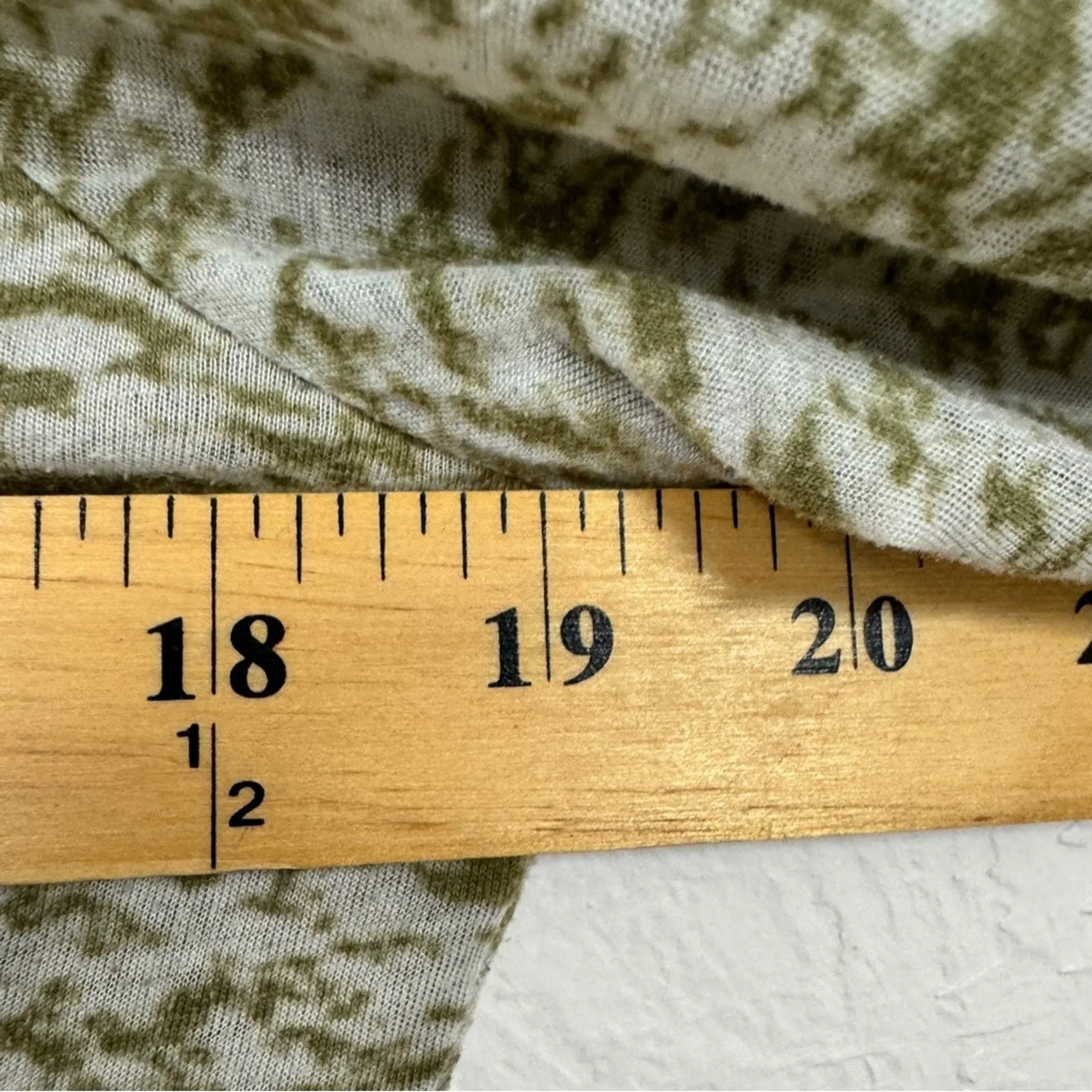 Vintage Awake Inc Green Burn Out Long Sleeve Tee Shirt Womens XL Casual V Neck - Image 7