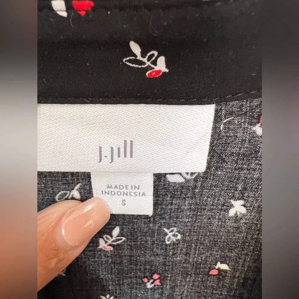 J. Jill Side Slit Waist Tie Ditsy Floral Jumpsuit Size S - Image 11