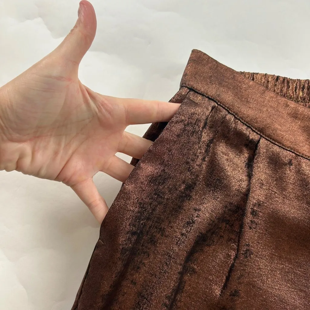 A New Day Shiny Copper Wide Leg Pull On Pant S - Image 3
