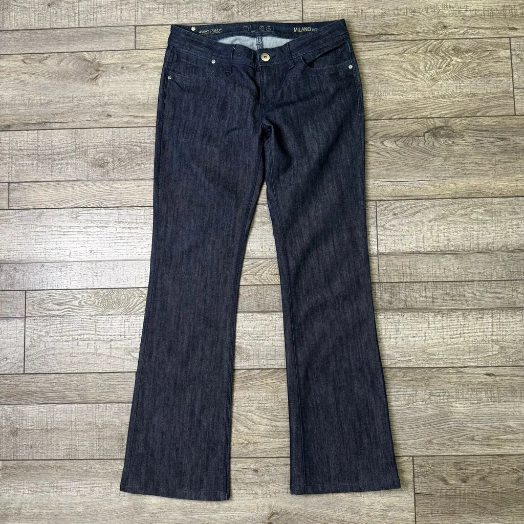 DL1961 Women's 4Way Stretch Dark Indigo Milano Boot Cut Jeans - Image 3
