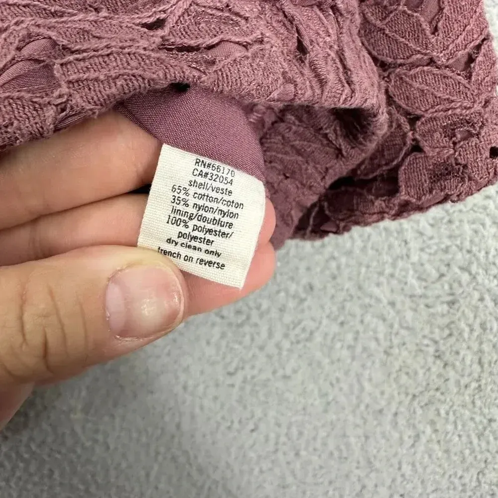 Pins & Needles Anthropologie Jacket Womens XS Pink Floral‎ Lace Zip Dainty Boho - Image 5