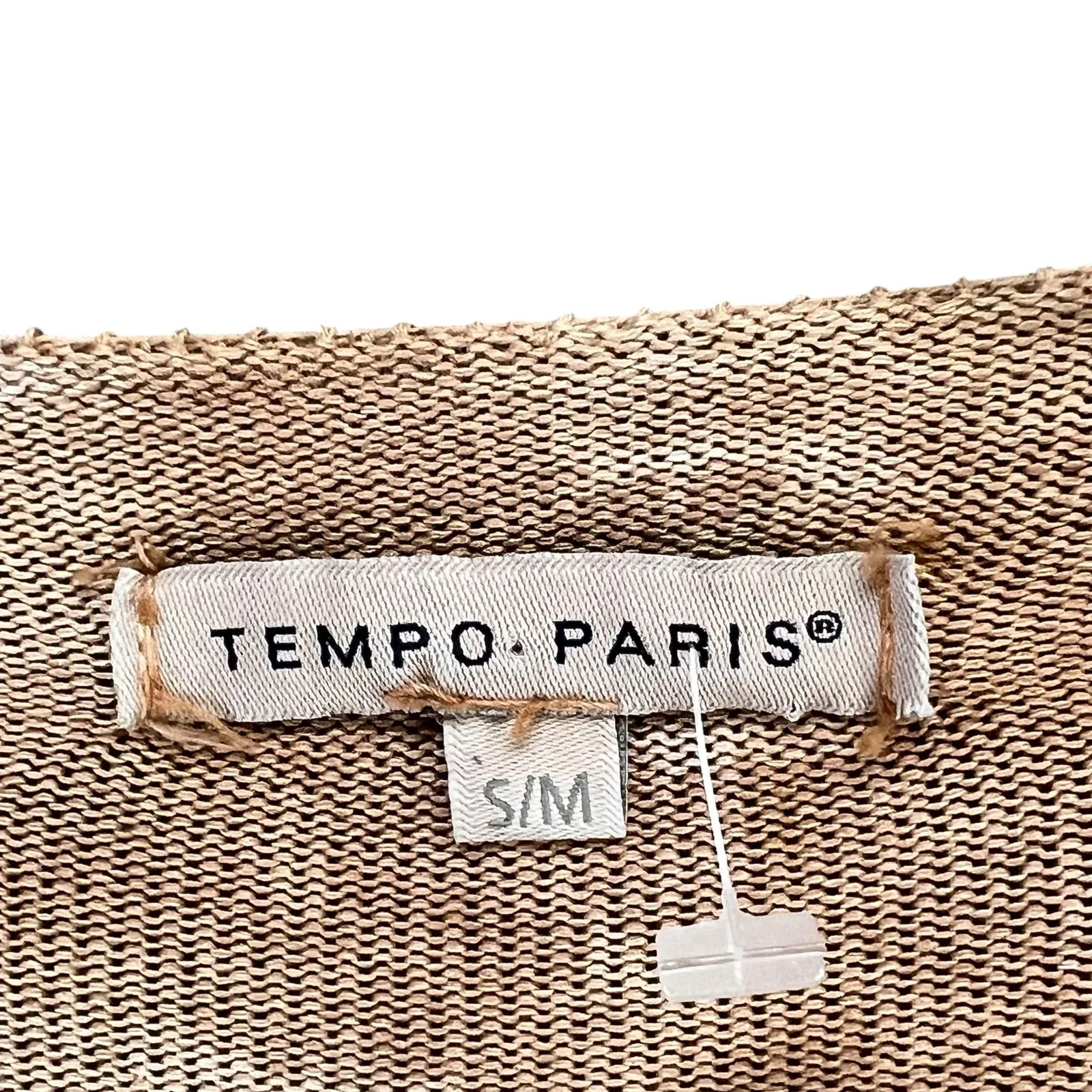 Tempo Paris Sweater Womens S/M Cream Brown Natural Tie Dye Relaxed Boho Chic - Image 11